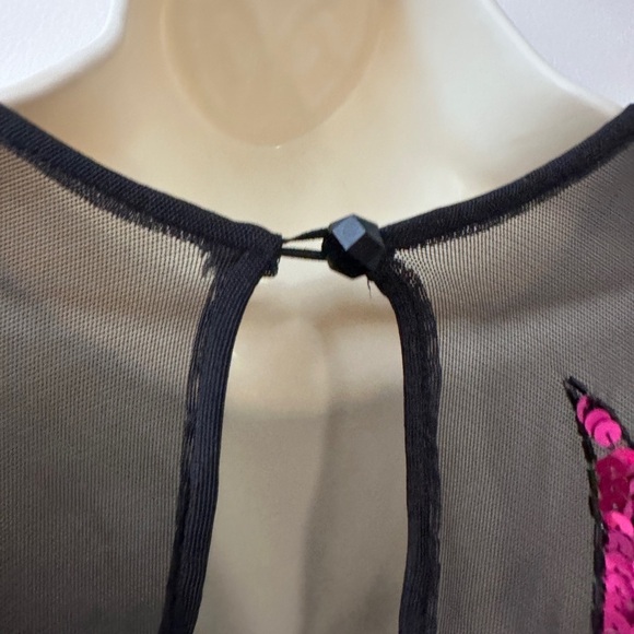 Tadashi Vintage 80’s Party Glam Women’s Small Black Sequin Mesh Dress - Picture 10 of 15